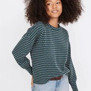 Madewell Floral Jacquard Puff-Sleeve Top